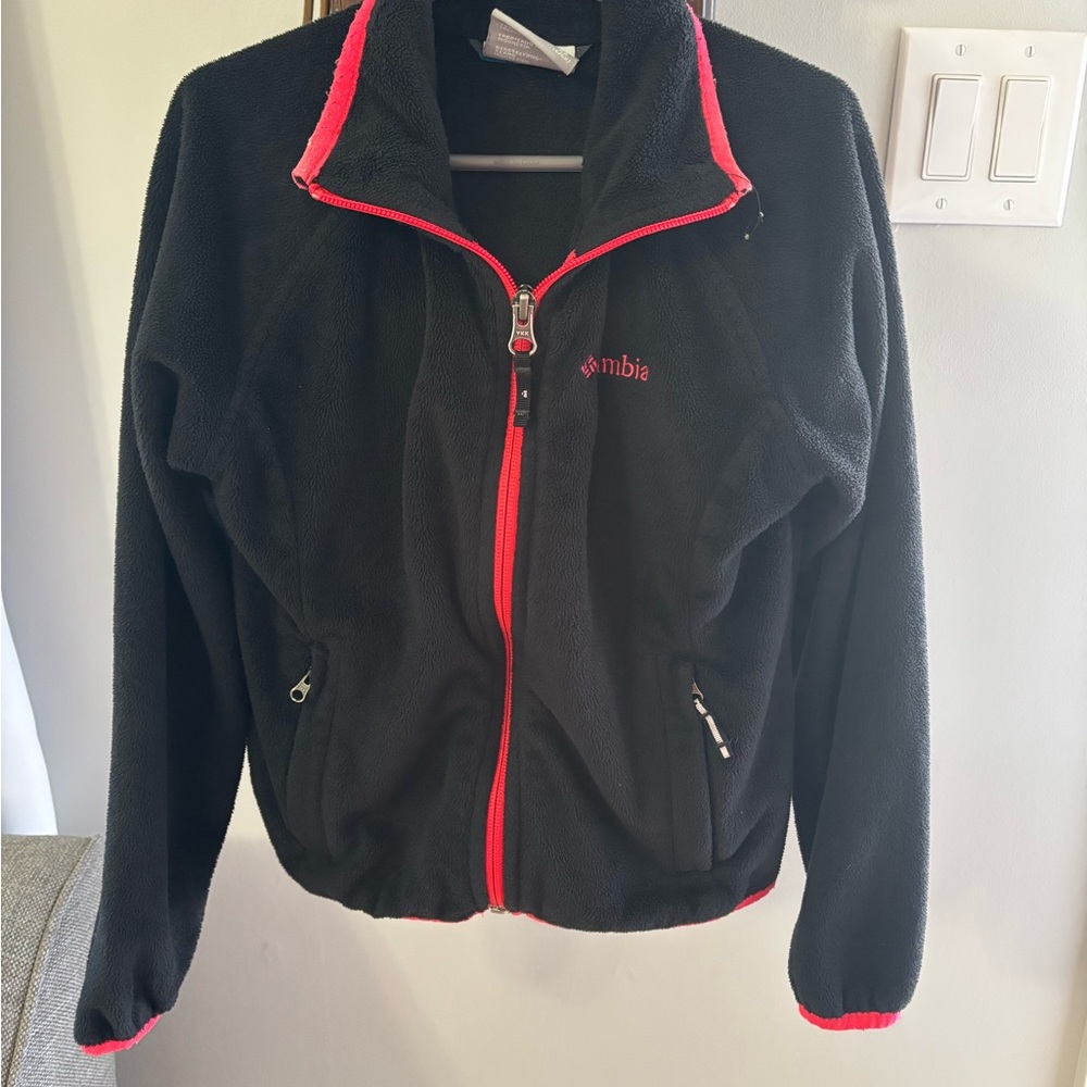 Girls Columbia Black and Pink Fleece Jacket
